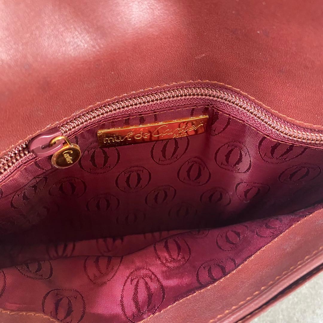 美品 カルティエ マストライン ポシェット　ショルダーバッグ 斜め掛け