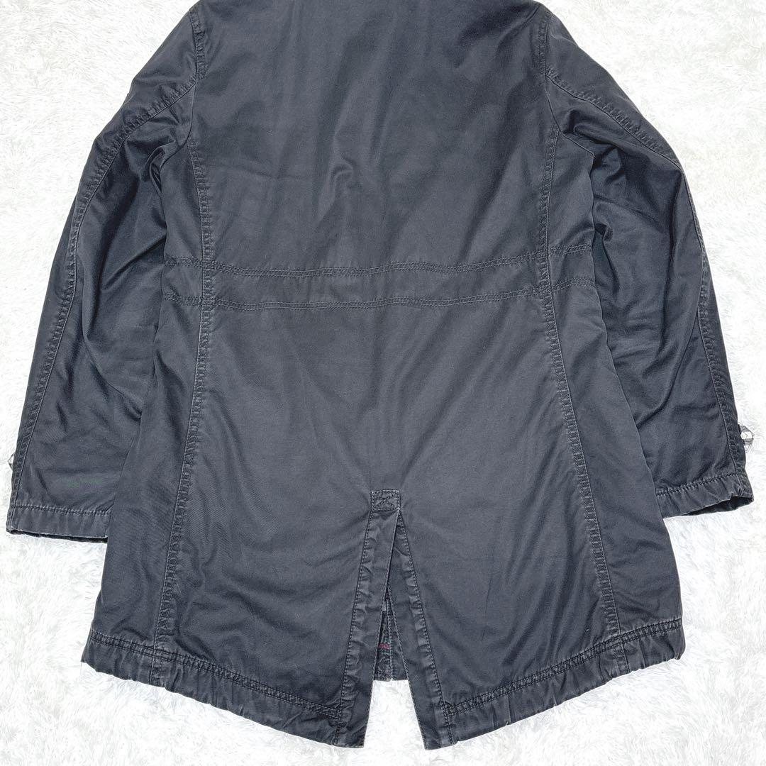 BURBERRY BLACK LABEL ラクーンファー　モッズコート ブラック