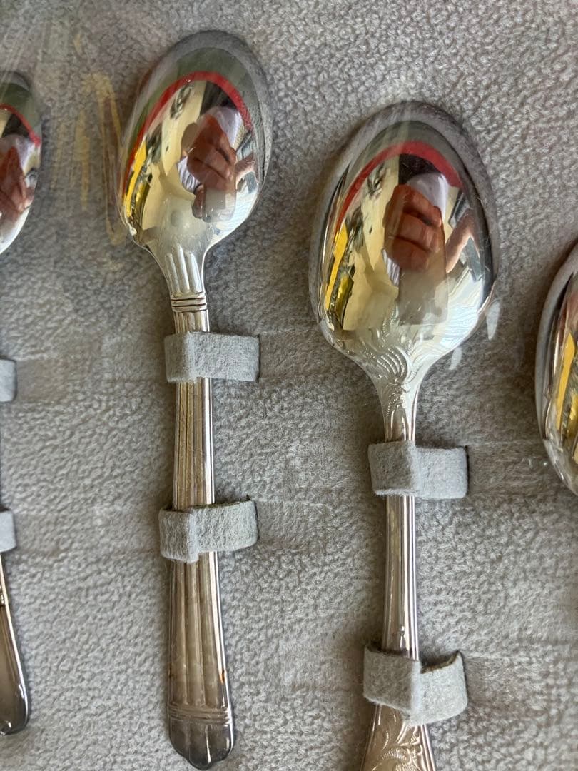 【未開封】クリストフル　シルバー　ティースプーン　５本セット　柄違い