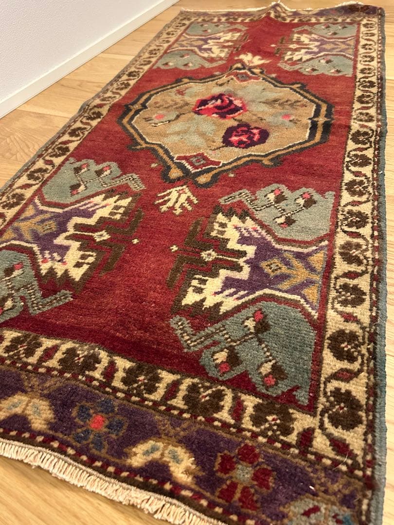 週末セール＊トライバルラグ・トルコヴィンテージラグ・ウール約54×119cm