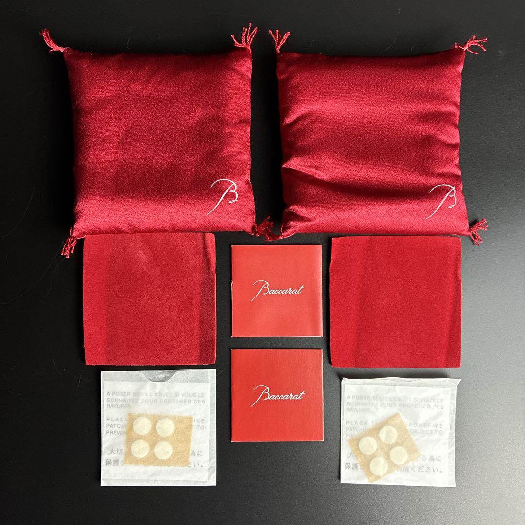 未使用 バカラ まねき猫 クリア ミッドナイト 2個 座布団付き 招き猫 置物