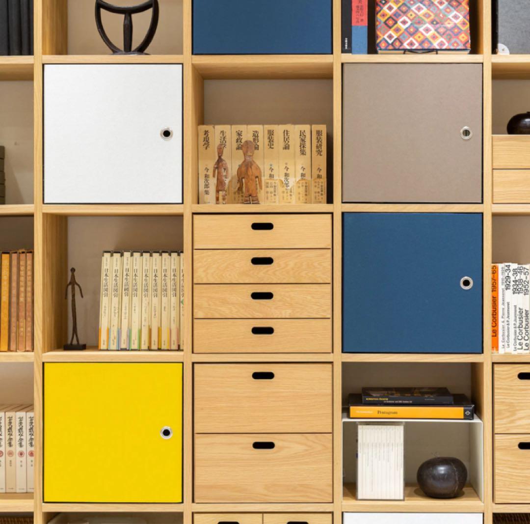 ⭐️超美品⭐️チェスト３個付き⭐️無印⭐️スタッキングシェルフ⭐️３段×２列・オーク材