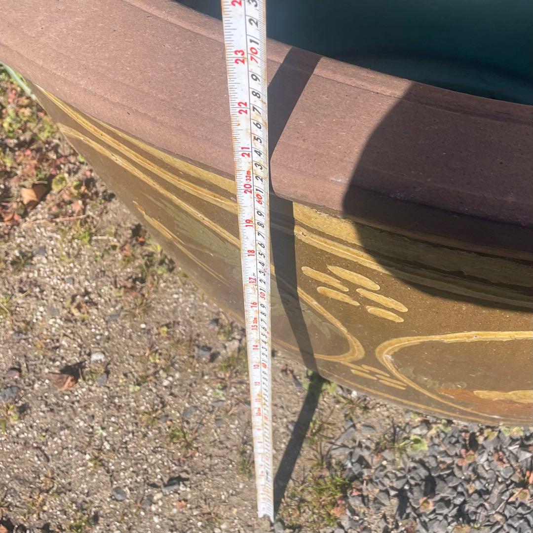 水鉢 睡蓮鉢 超大型 花模様