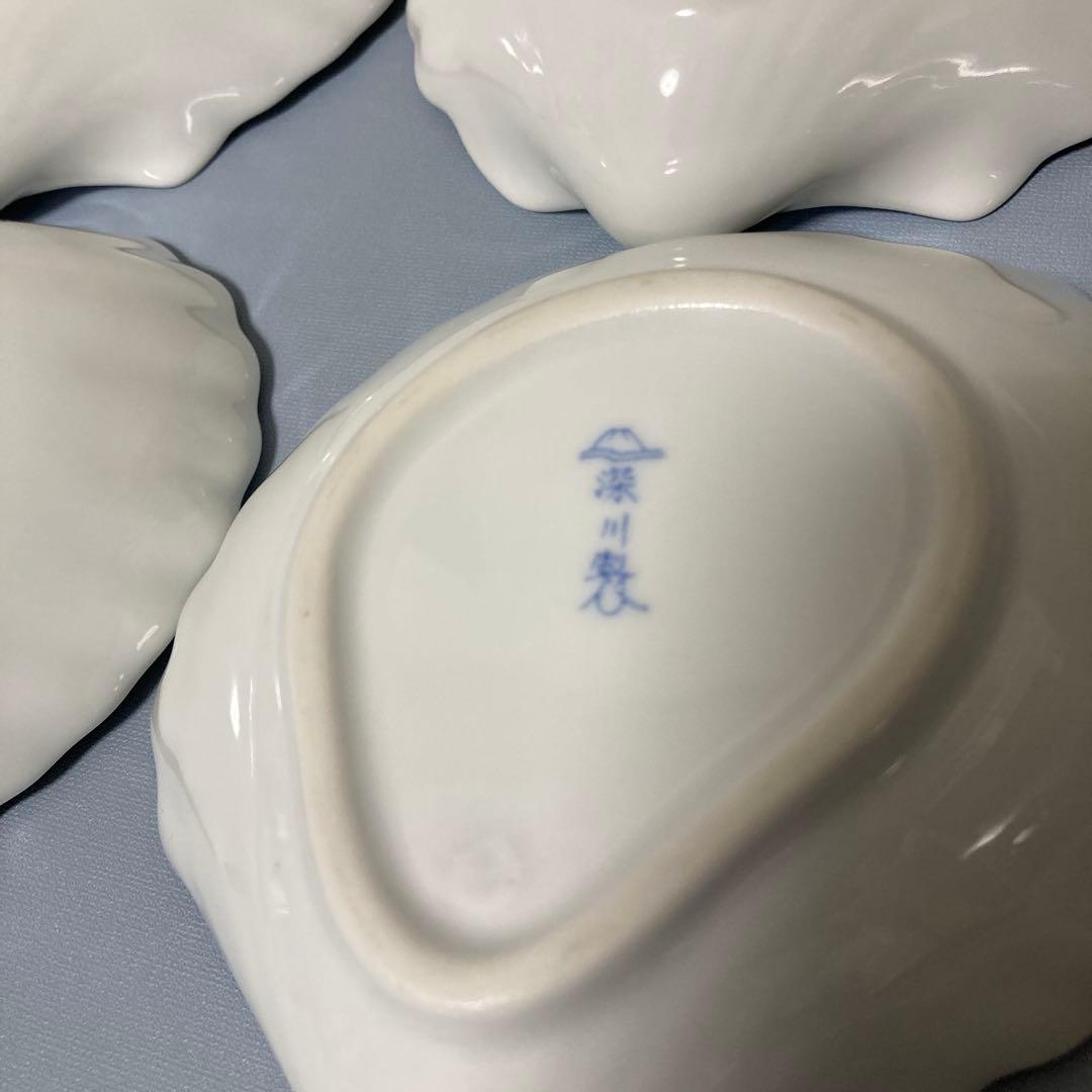 本日セール中【未使用品】深川製磁 ブルーワイナリー 貝型皿 4皿 4枚セット