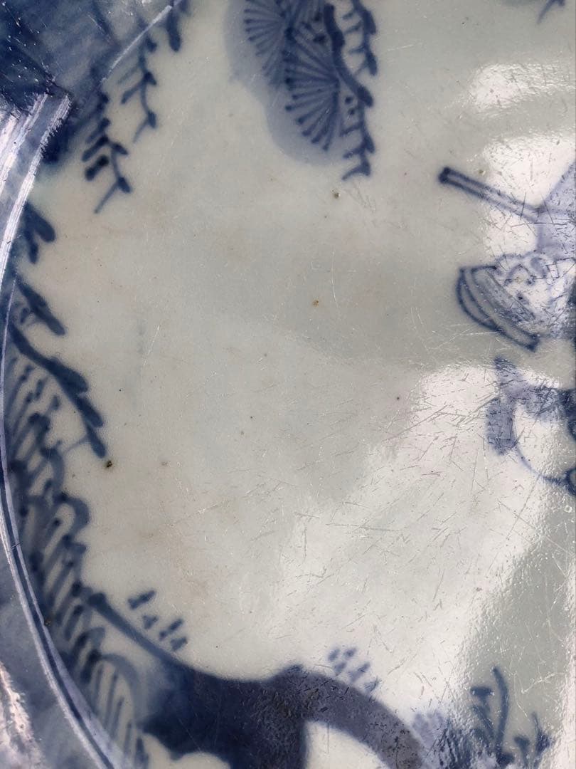 古伊万里　飾り皿　直径29cm　伊万里　染付　時代物26A3