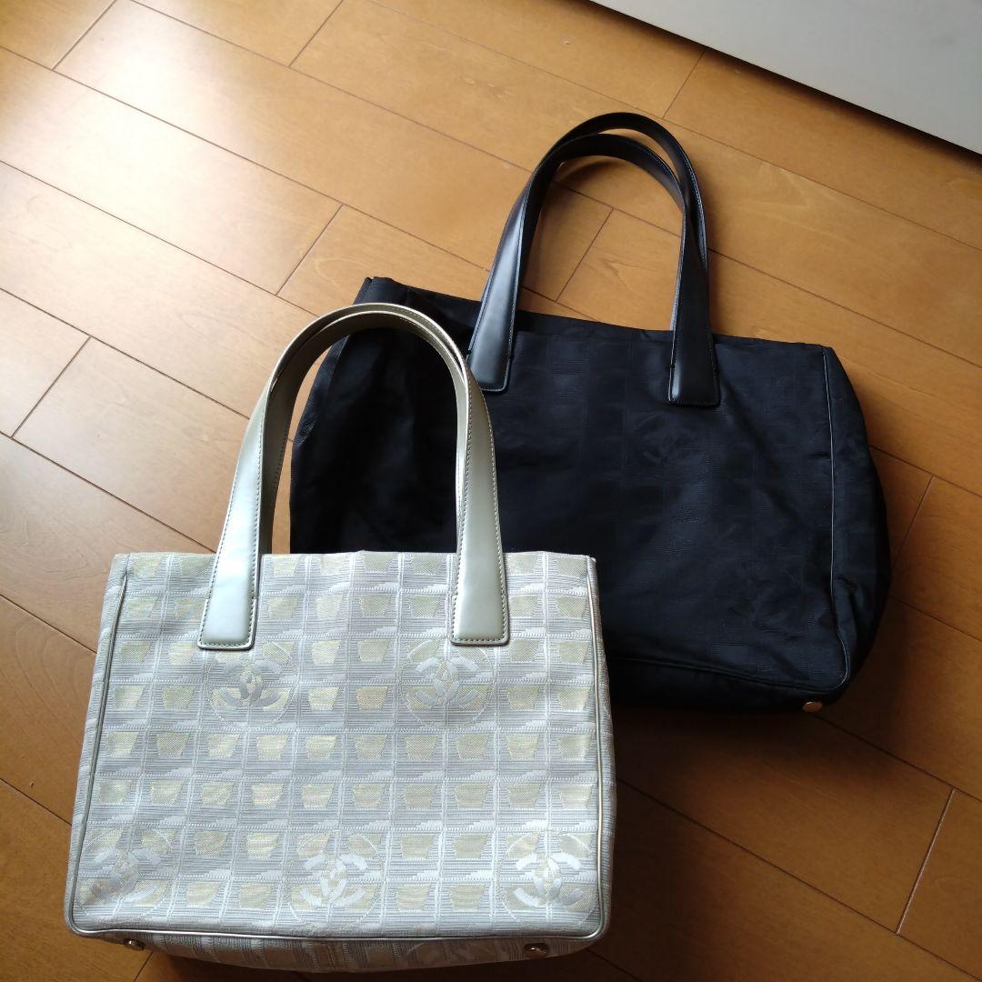 CHANEL ベージュ キャンバス ハンドバッグ