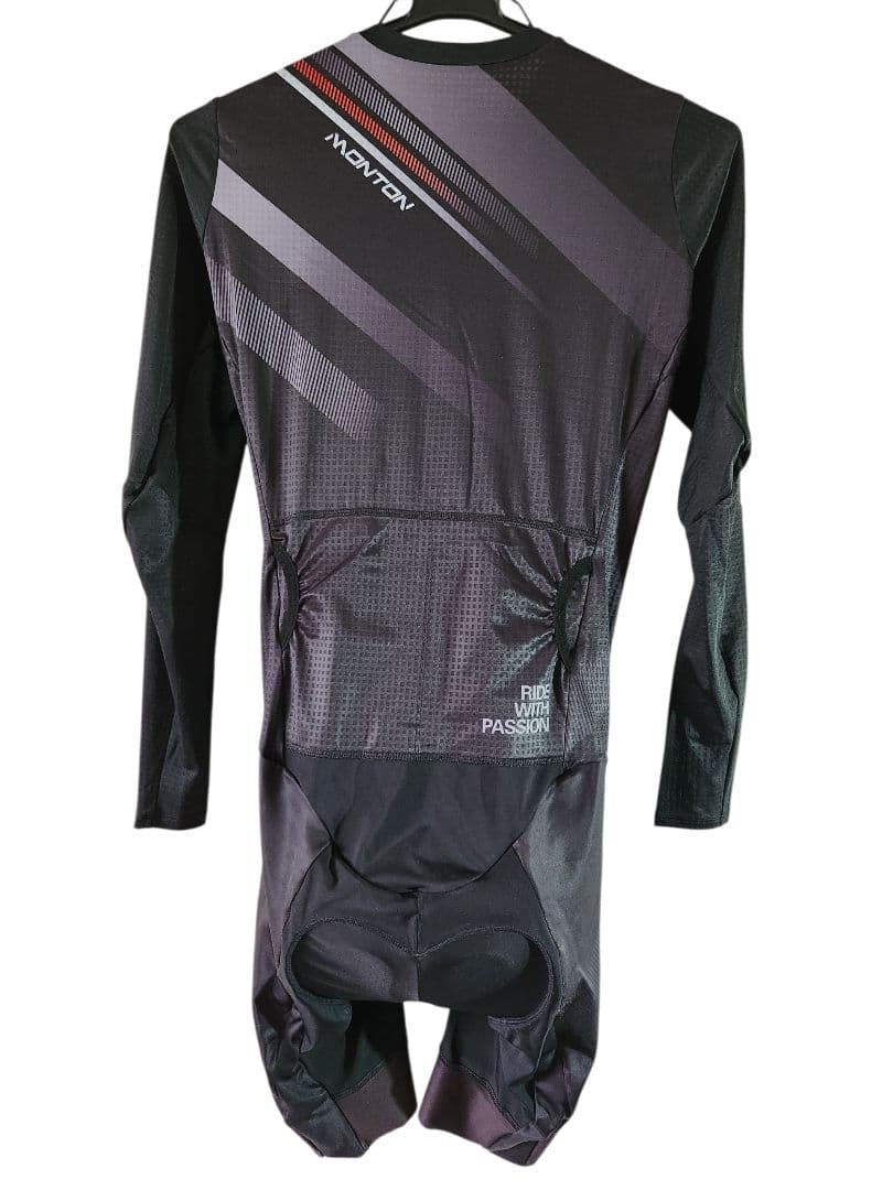 【極美品】Monton/モントン 長袖ワンピース　PROモデル 自転車競技用 L