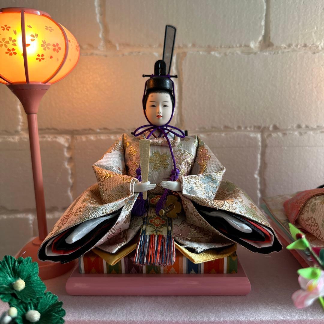 ひな人形セット ピンク 桜の装飾