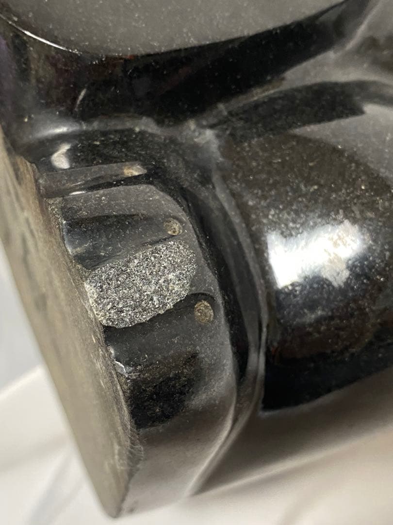 2278❣️黒御影石　招き猫　石像　彫刻　オブジェ