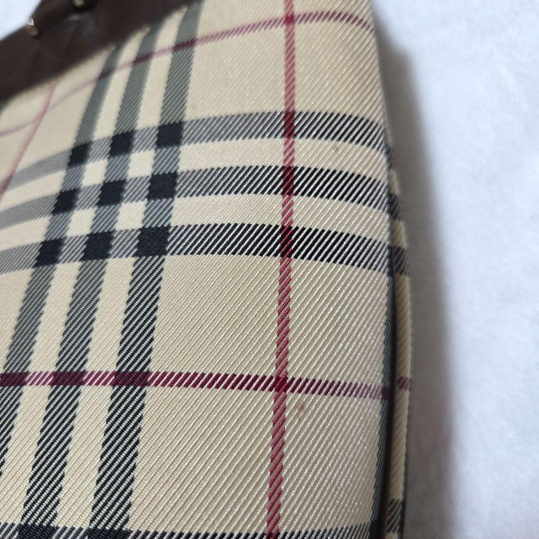 BURBERRY ノバチェック ハンド バッグ キャンバス レザー ベージュ