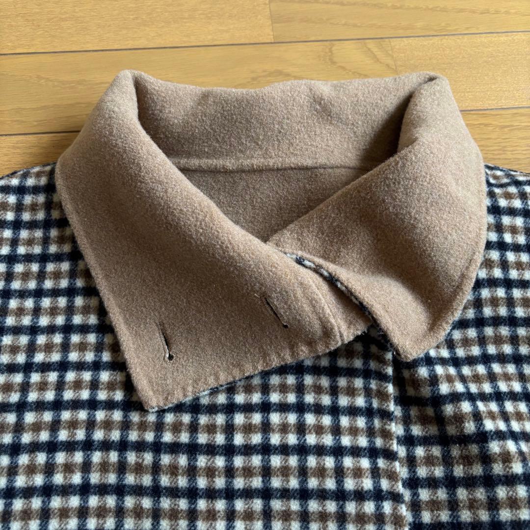 SHIPS any リバー スタンドカラー ポンチョ ショート コート　ベージュ