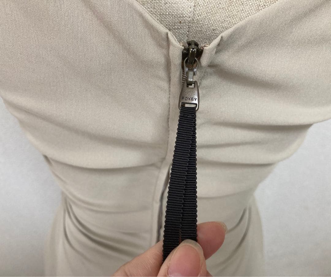 フォクシーニューヨーク　FOXEY カシュクールワンピース 38 ウォッシャブル