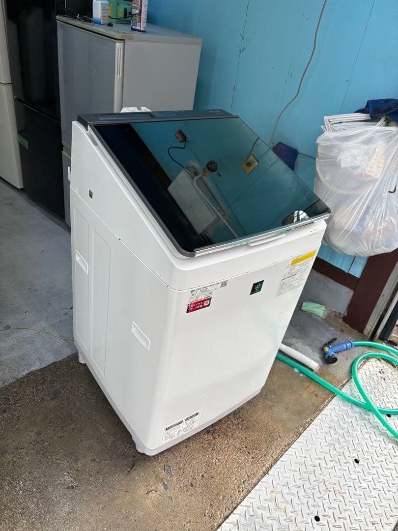 縦型洗濯機 本体 ガラス天板 ホワイト