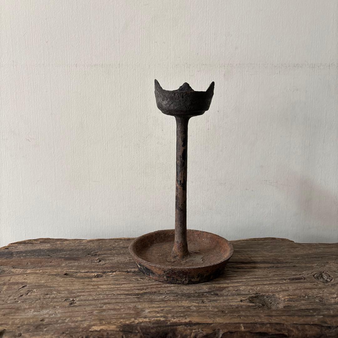 古い燭台　キャンドルスタンド.燈火器.李朝.古美術.古民具.韓国.古道具.骨董