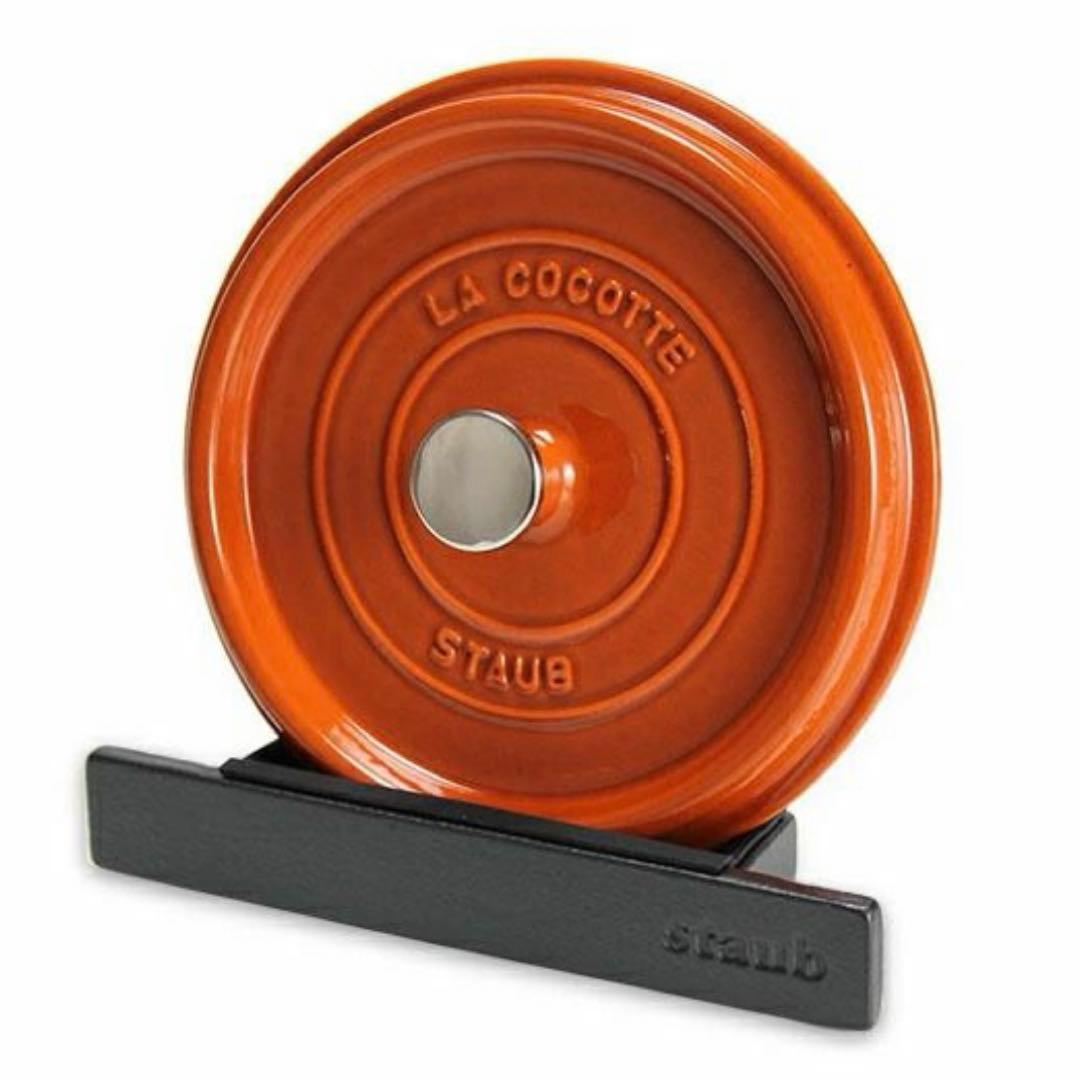定価14,850円Staub 蓋置き リッドホルダー 黒 ストウブ