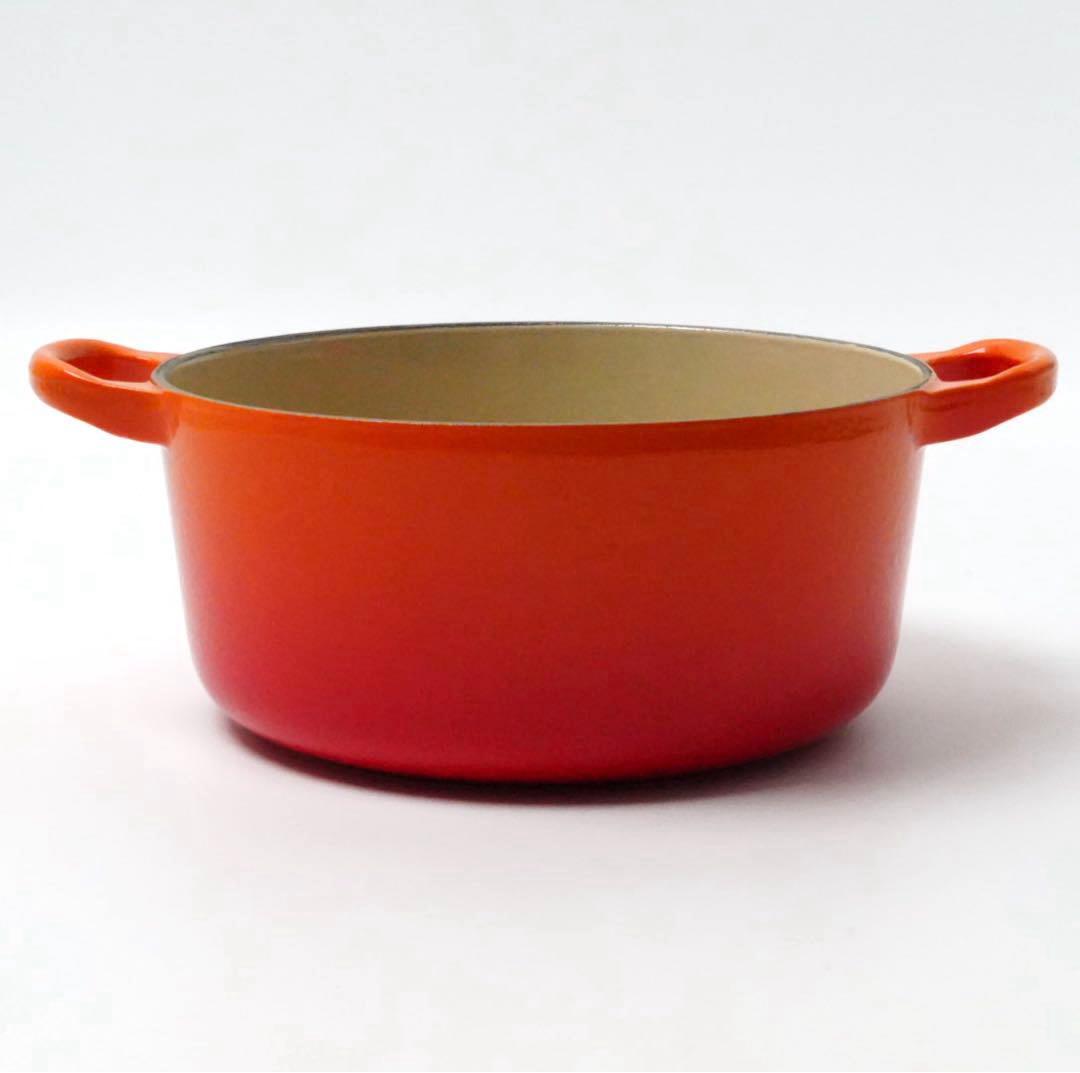 【極美品】LE CREUSET　ココット ロンド オレンジ　18cm