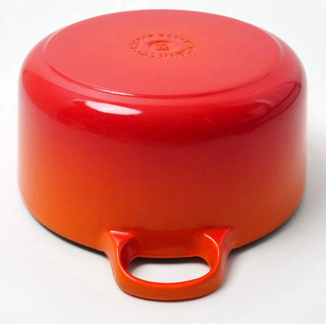 【極美品】LE CREUSET　ココット ロンド オレンジ　18cm