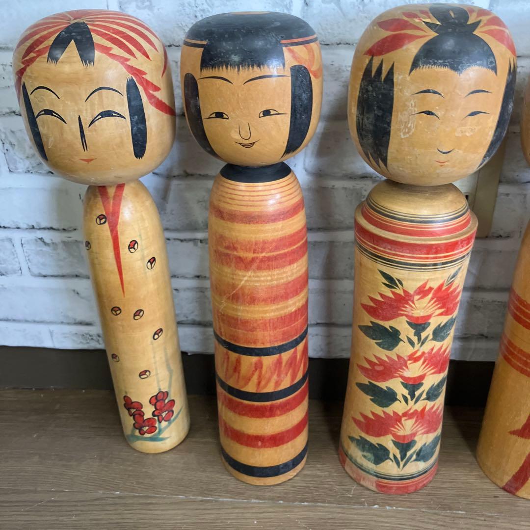 D-3 昭和レトロ 木製 こけし 小芥子 12体セット まとめ売り 日本人形