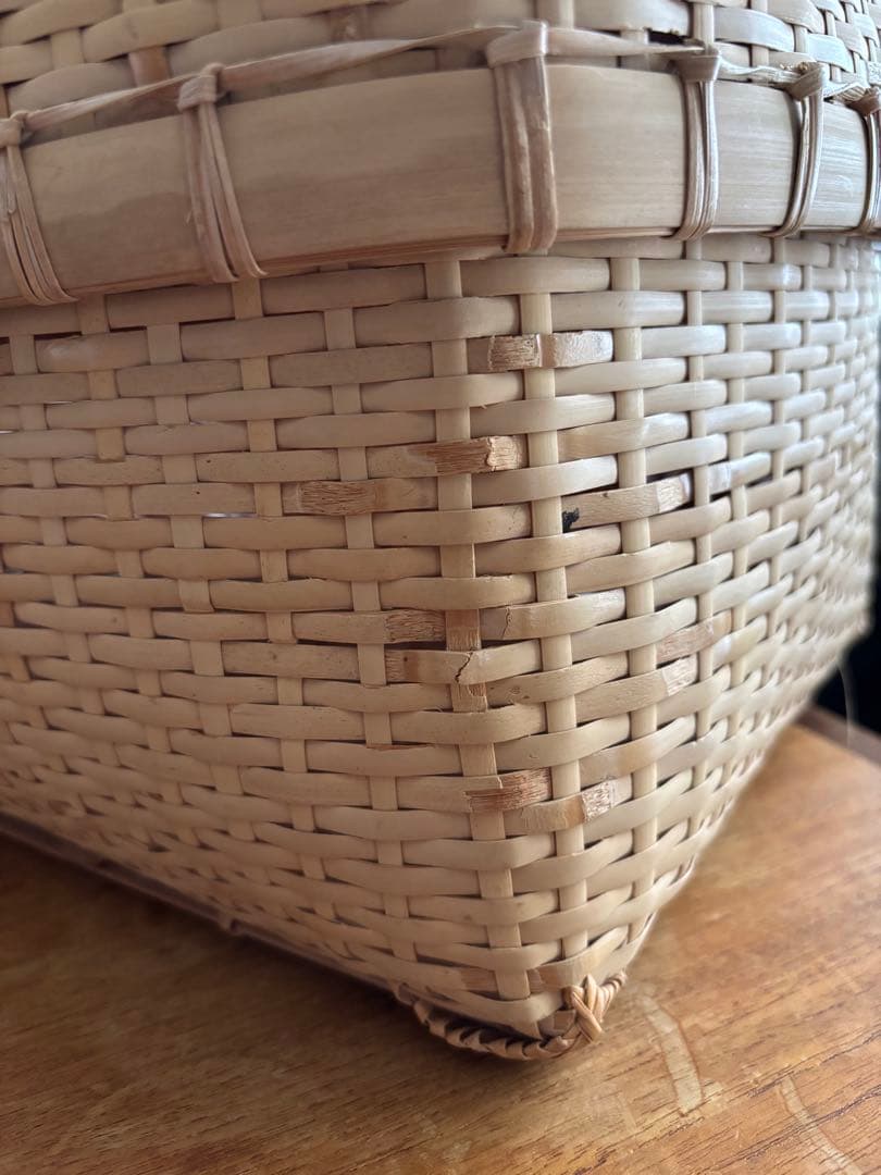 蓋付きバスケット　かご　つづら　行李　こおり　大