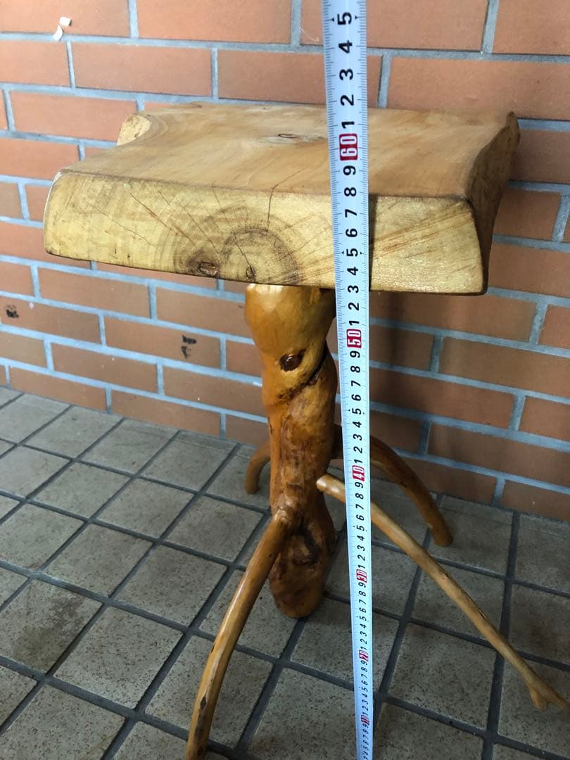 G 天然木　コーヒーテーブル　ヴィンテージ　木製　花台　フラワースタンド　レトロ