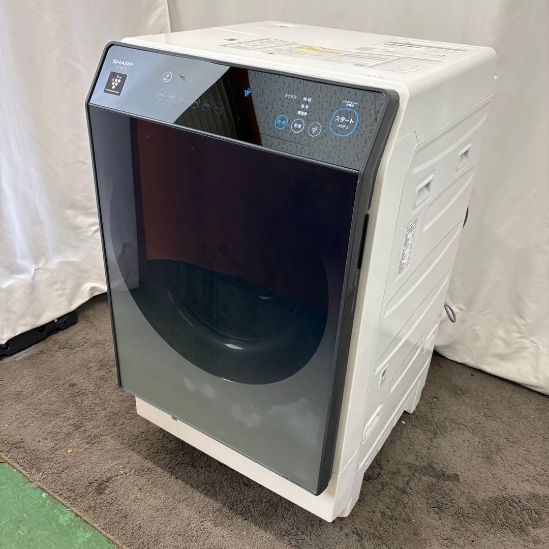 748　設置無料　ドラム式洗濯機　SHARP　11キロ　安い　左開　中古　綺麗