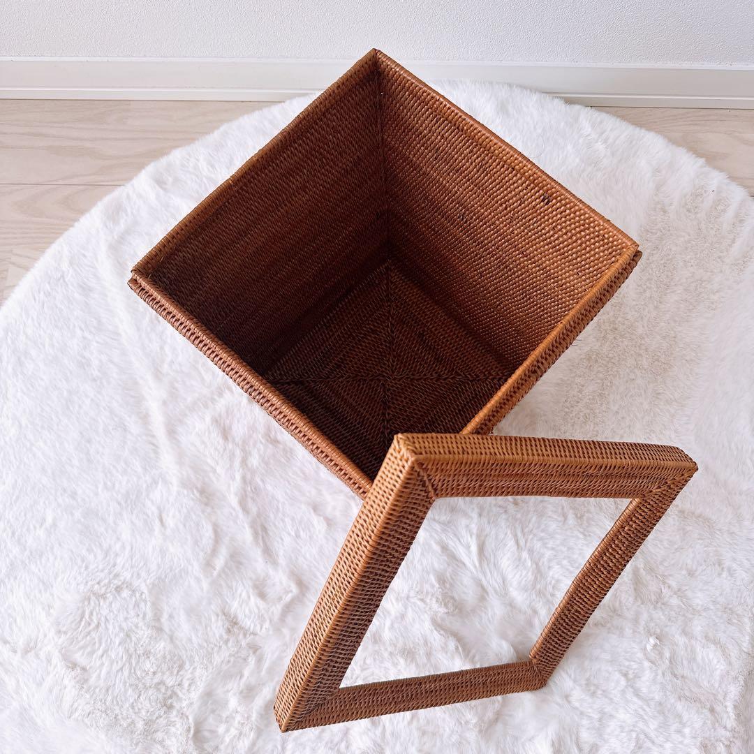 【新品】バリ島 トゥガナン村 アタ マルチボックス ゴミ箱 大型 バリ島雑貨