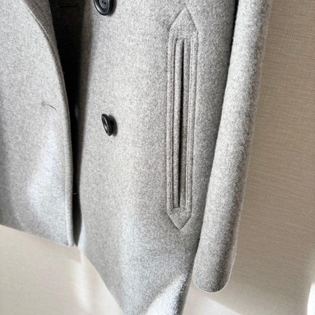 極美品✨スピックアンドスパン 人気 WメルトンPコート グレー 36