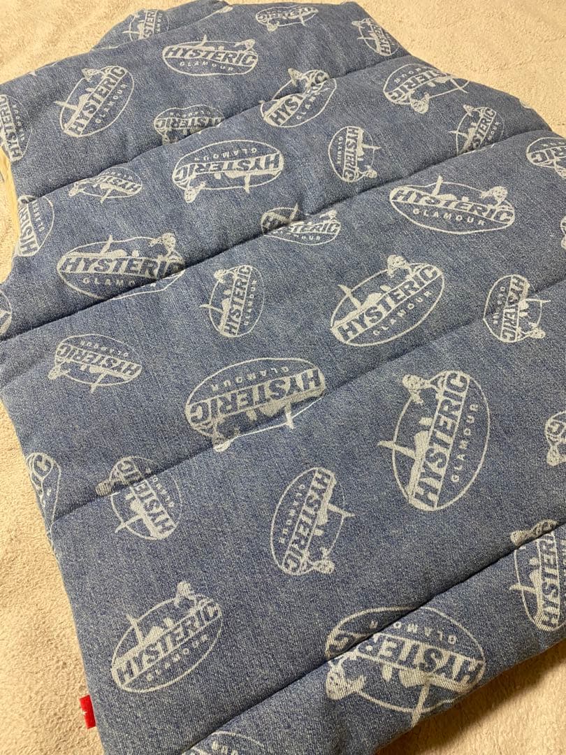 HYSTERICGLAMOUR　OVAL WOMAN柄 デニム ダウンベストXL