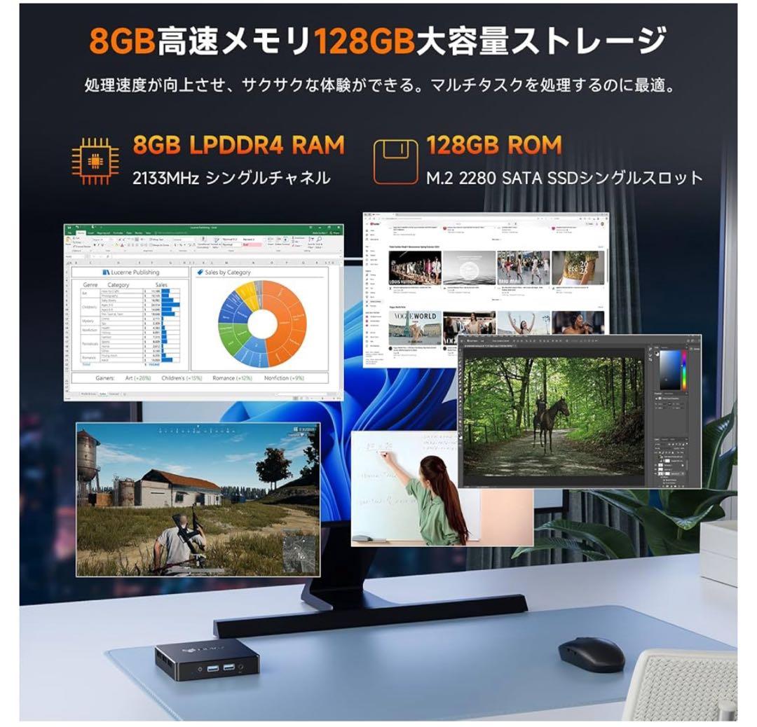 ミニPC Windows11pro 8GB/128GB BMAX B1 MINI