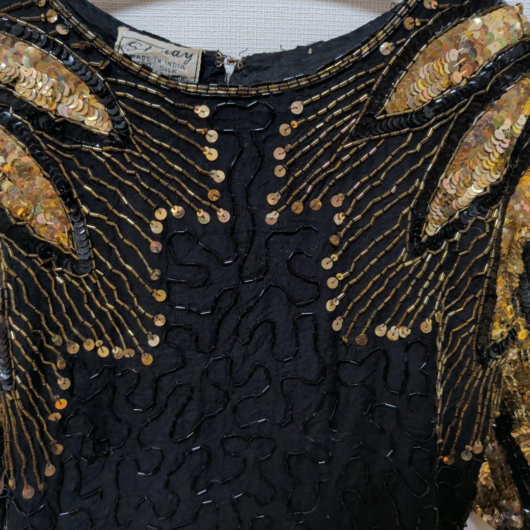 ​【希少】Sténay 総刺繍 鳳凰/ウィングデザイン ビーズドレス P8サイズ