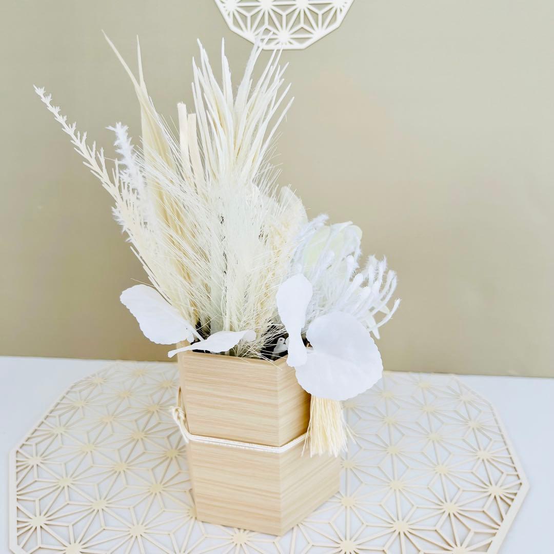 お正月飾り 門松 白 モダン門松 ハンドメイド 中201