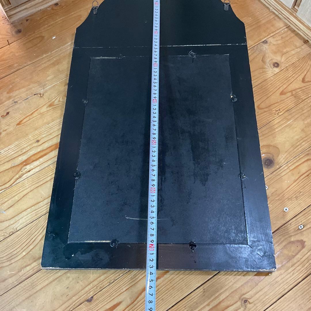 ヴィンテージ 木製フレーム 壁掛けミラー ビリヤード アカデミー