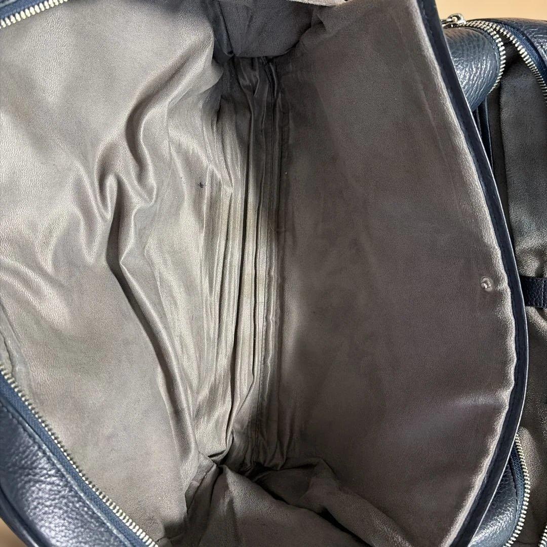 Maiden Voyageネイビー ブリーフバッグ2室タイプ　ストラップ付