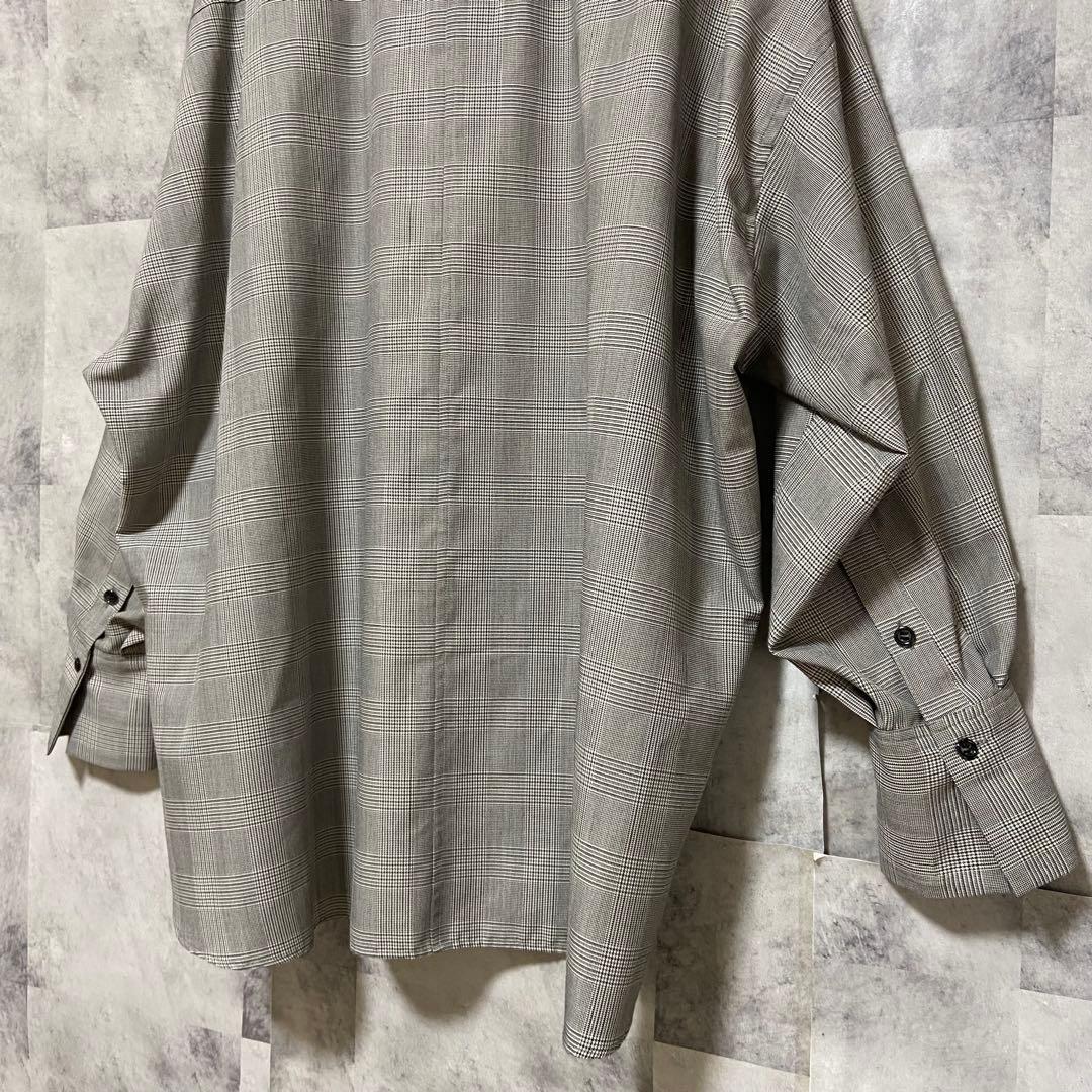 【OHGA】オーバーサイズリボンボウタイブラウス チェック柄 FREE グレー