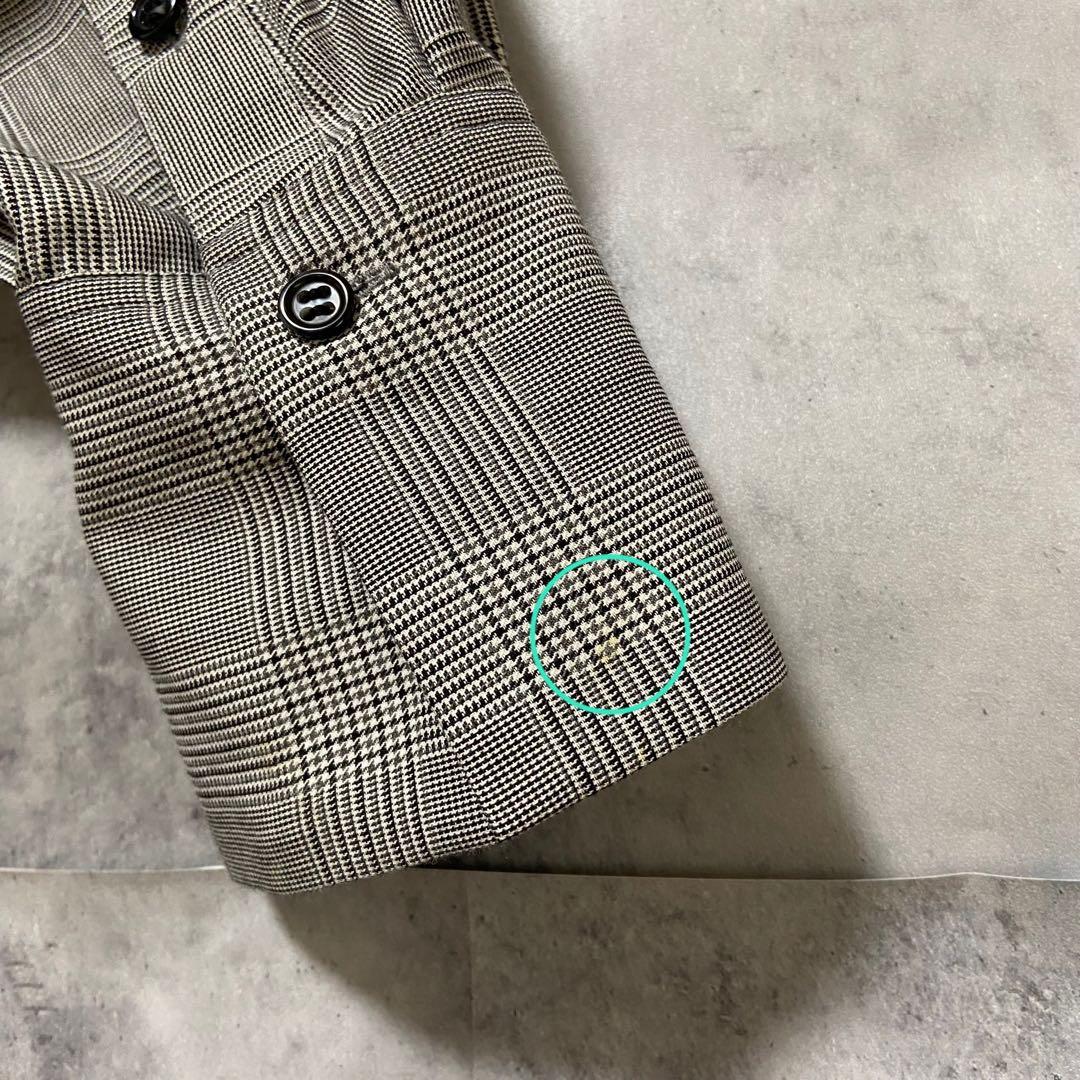 【OHGA】オーバーサイズリボンボウタイブラウス チェック柄 FREE グレー