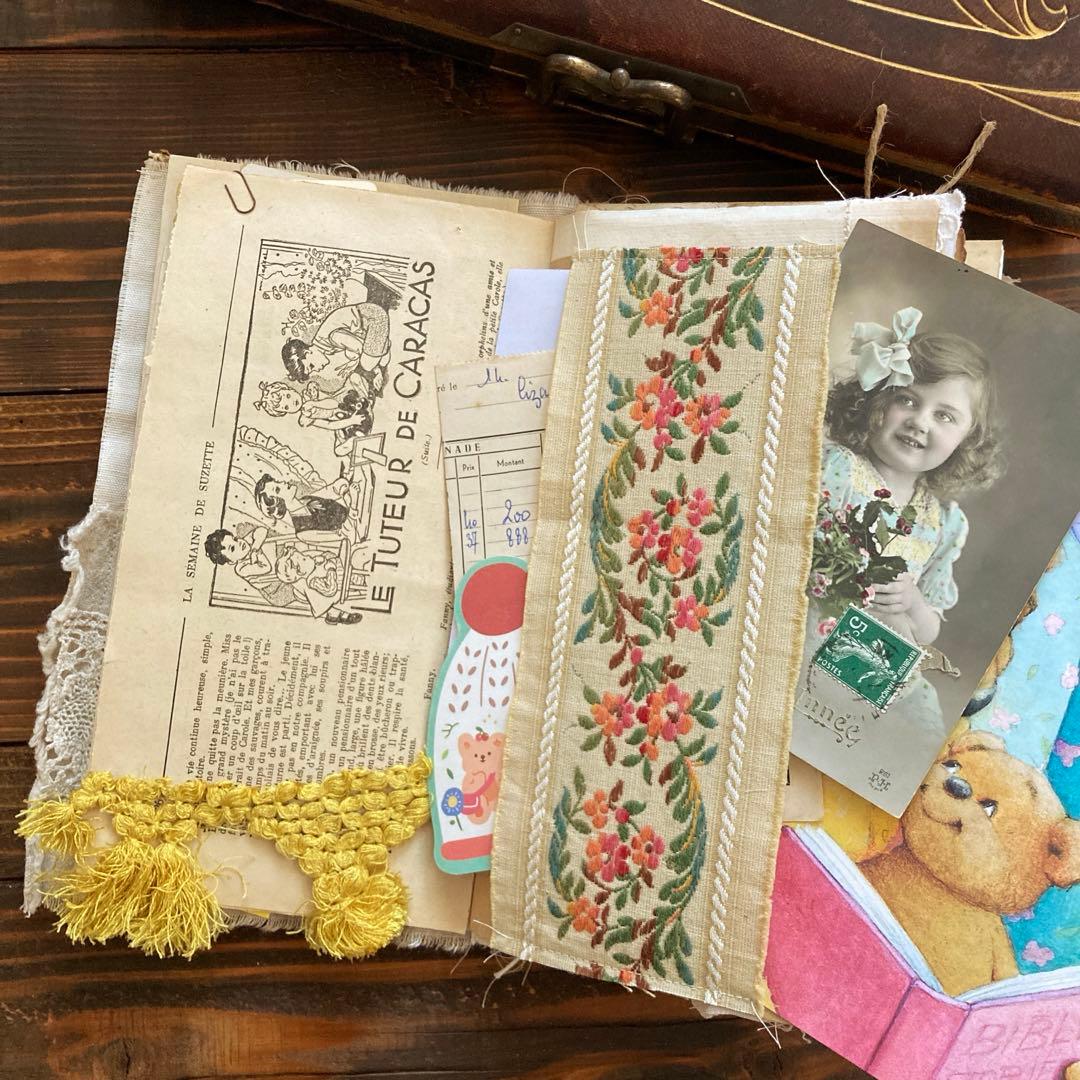 junk journal ジャンクジャーナル雑記帳　蛇腹ファイル　平袋付き