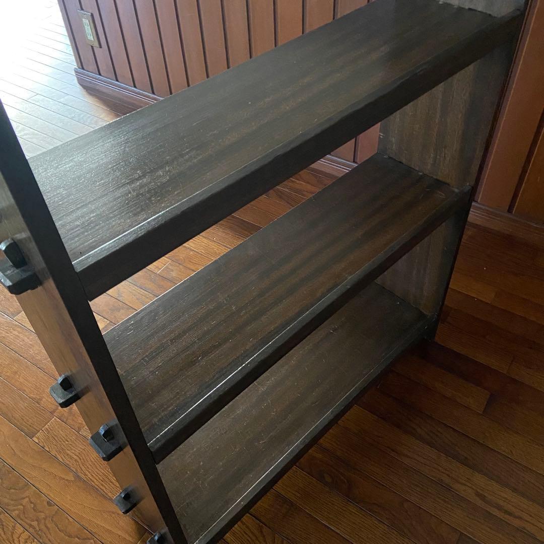 アンティーク　古い本棚　レトロ　楔棚　オープンラック　くさび棚