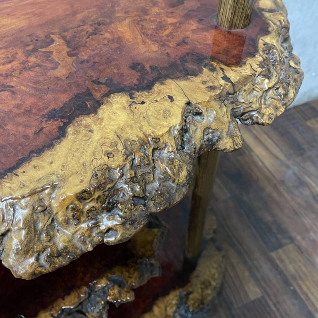 花梨 一枚板 棚 違い棚 天然木 無垢材 玉杢 泡杢 瘤杢 根杢 飾り棚 収納