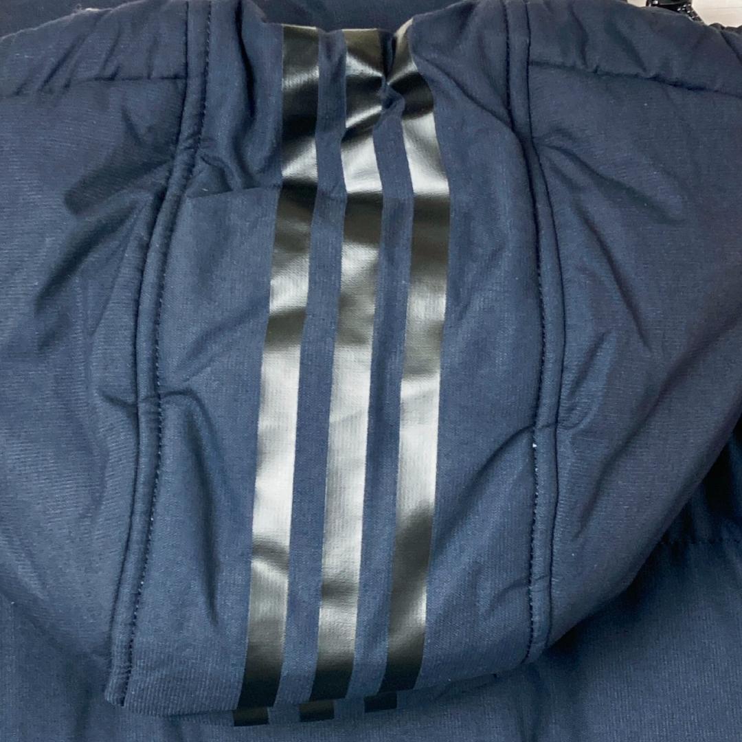 アディダス　フルジップコート　ロング丈スリーストライプス　黒　100　280