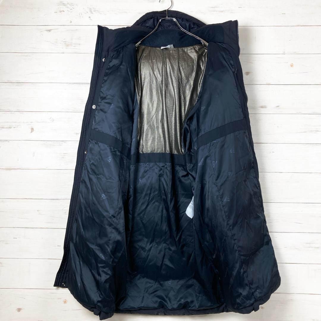 アディダス　フルジップコート　ロング丈スリーストライプス　黒　100　280