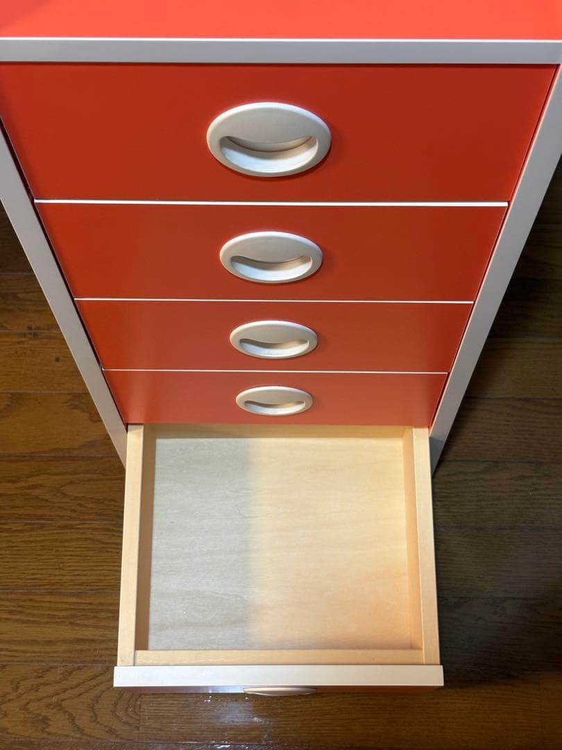 昭和レトロ　オレンジ色の5段棚