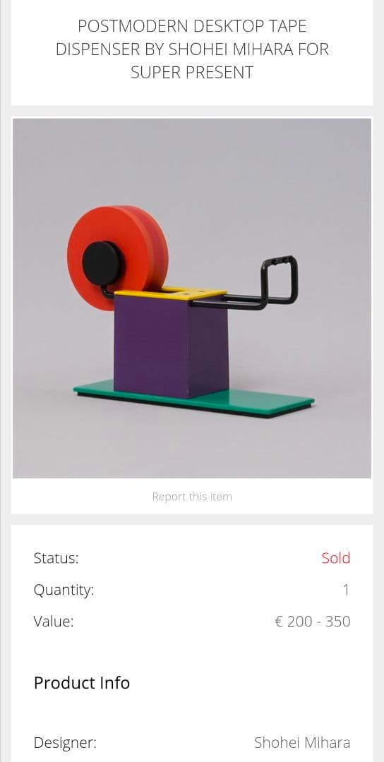 80's ワキタハイテクス 三原昌平 テープカッター ヴィンテージ ポストモダン