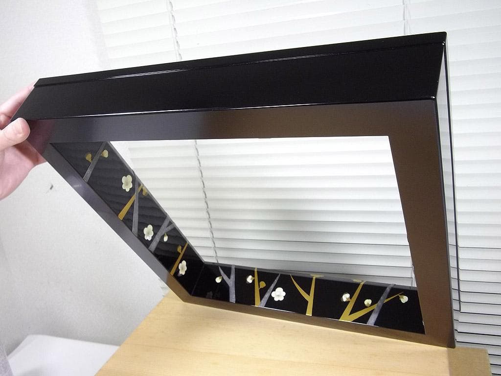 平安宗章作 槍梅蒔絵 炉縁 尋牛斎家元（久田宗也） 茶道具