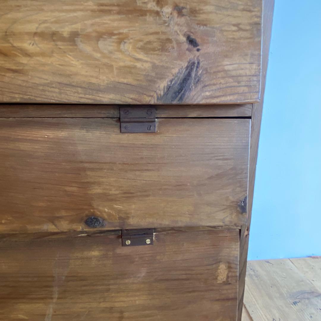 アンティーク パタパタ棚 無垢材 チェスト 古道具 y119