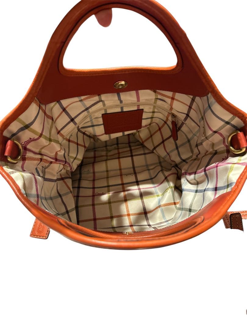 【希少】COACH がま口 2WAYバッグ グラブタンレザー オールドコーチ