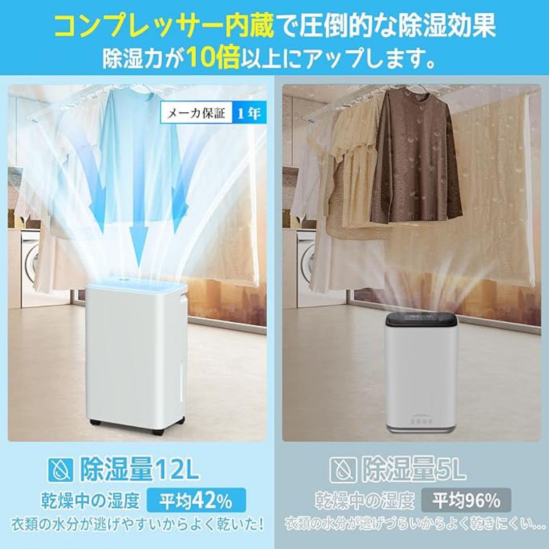 ❤️超大容量❤️除湿機 12L コンプレッサー式 強力衣類乾燥 マイナスイオン機能