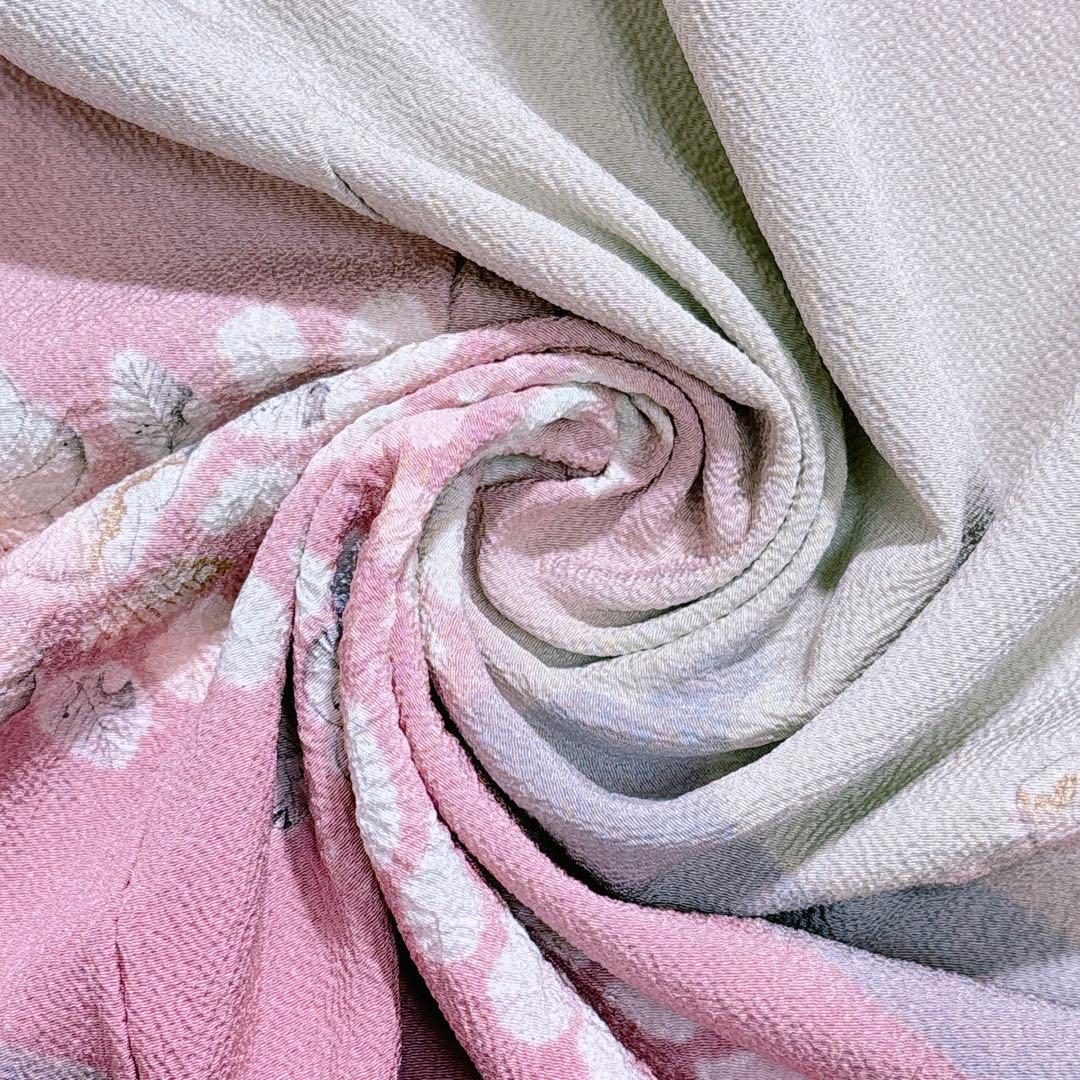 A126愛華 訪問着名門 滝泰 辻が花 絞り 訪問着 紋なし洗柿色フォーマル