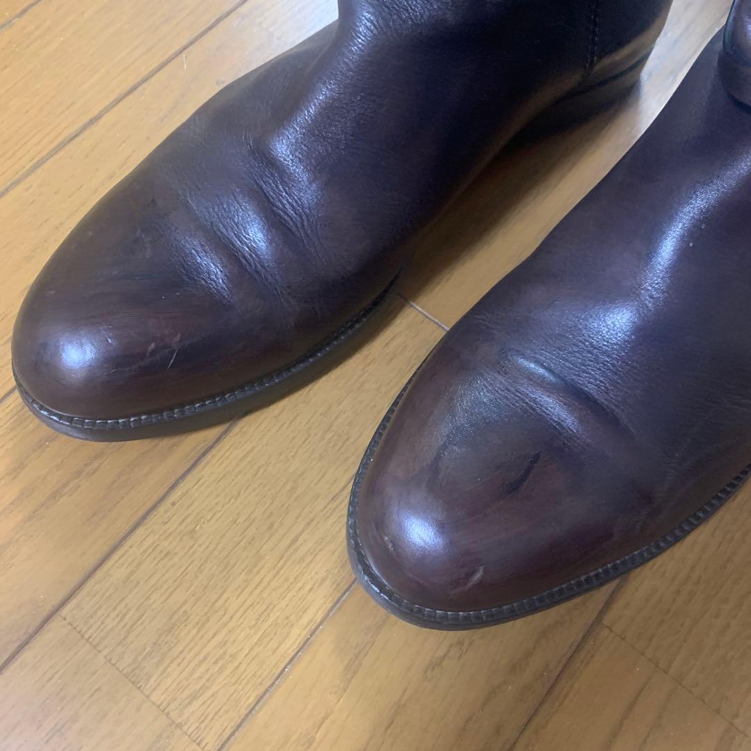 モ*ン様 グッチGUCCI　メンズロングレザーブーツ44