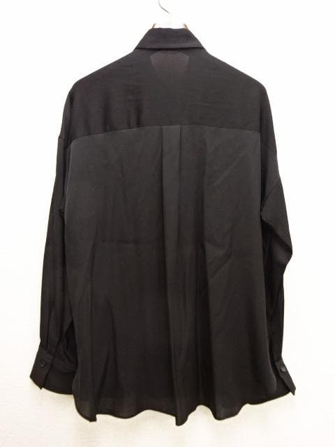 【新品】L'Appartement ウォッシャブル シルクシャツ 黒ブラック