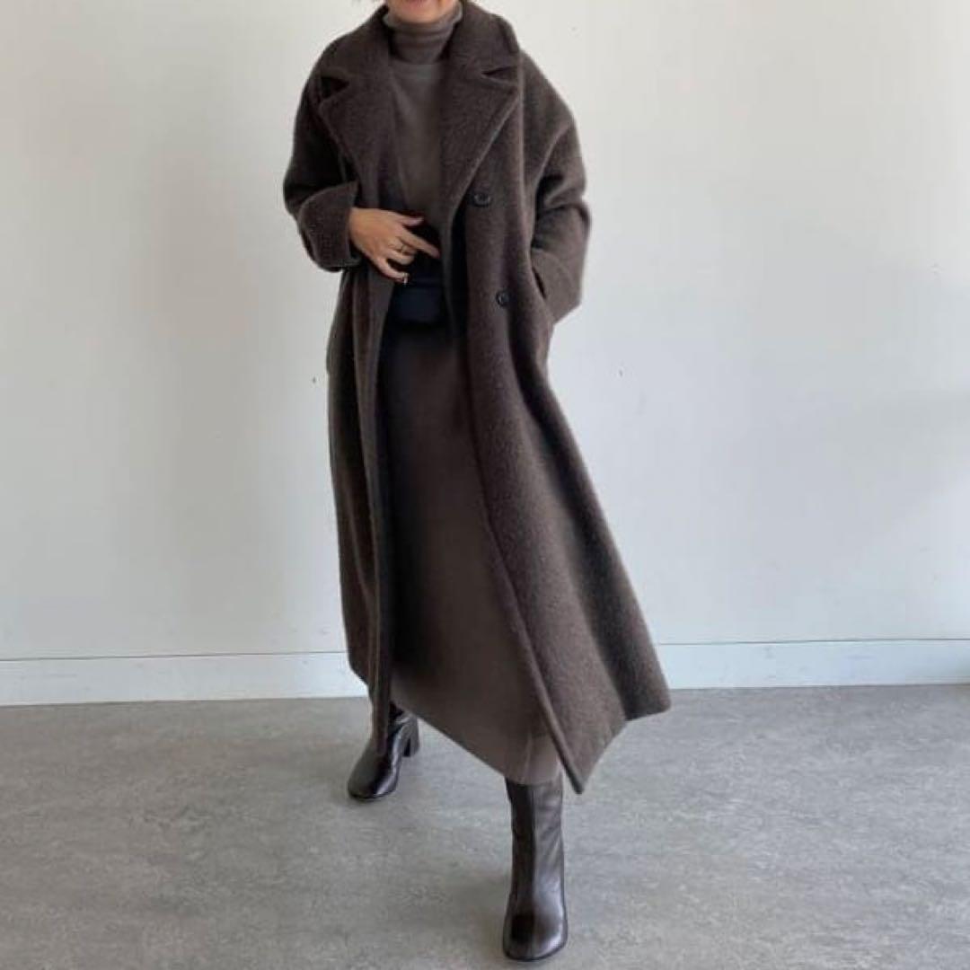 定価64,900円　デミルクスビームス　ナッピングウール　ダブルブレストコート